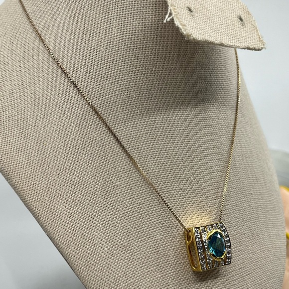 💎 Technibond Blue Topaz Pendant Necklace - QVC Classic! - Picture 7 of 17
